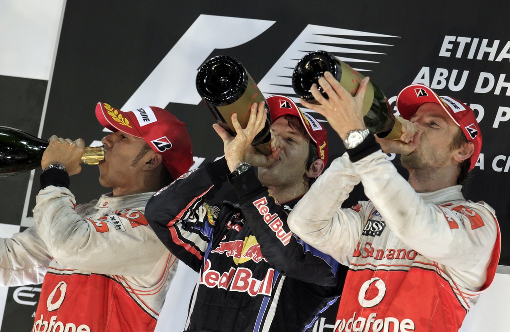 Trio Hamilton Vettel Button