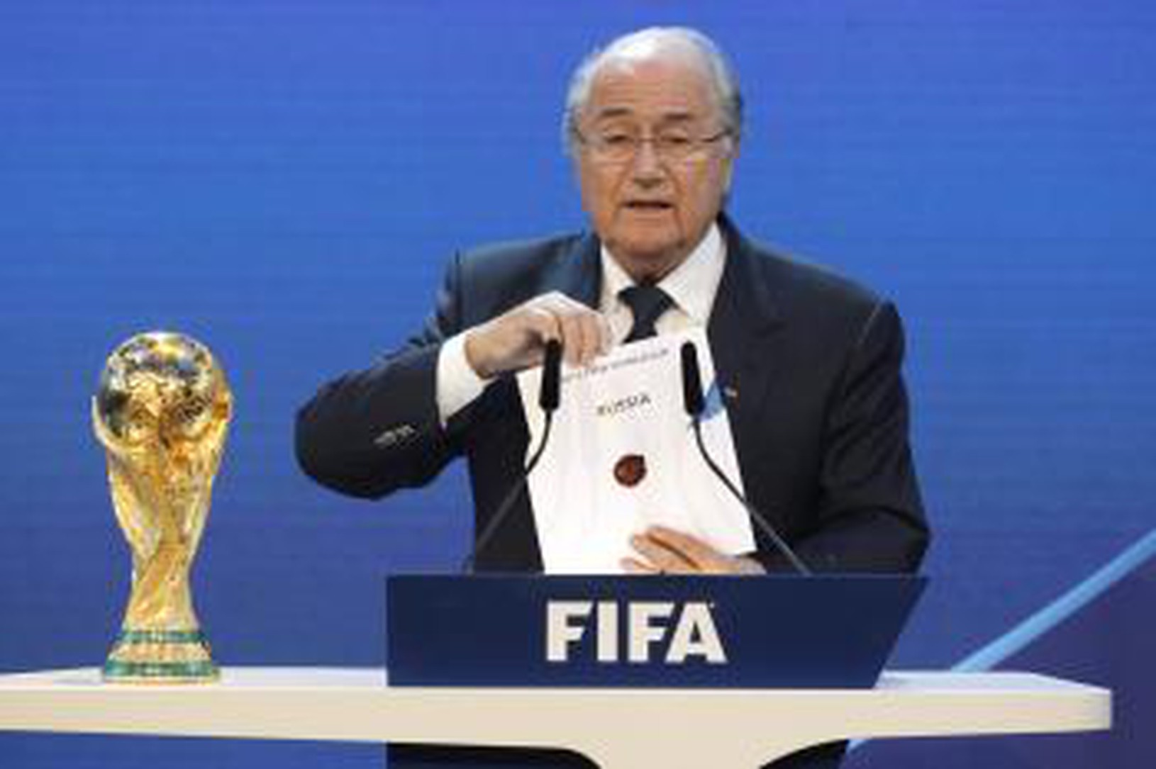 Joseph Blatter oznamuje dejisko