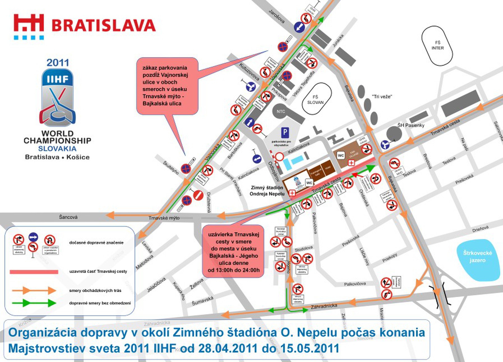 Mapa dopravy počas MS