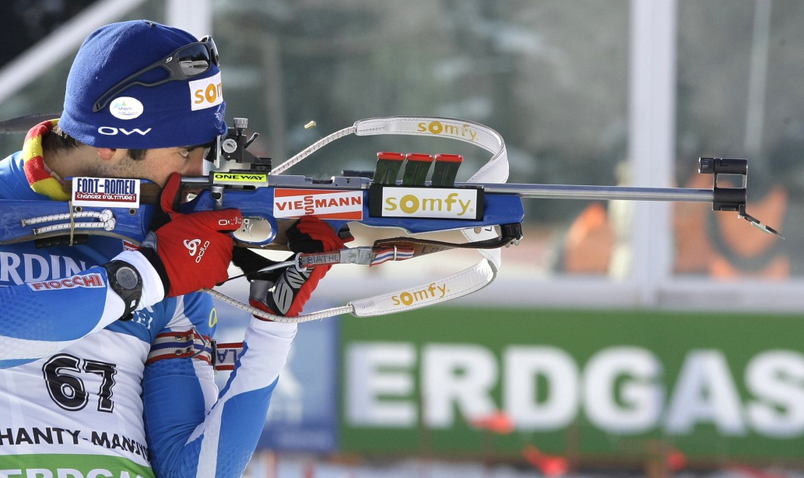 Martin Fourcade pri streľbe