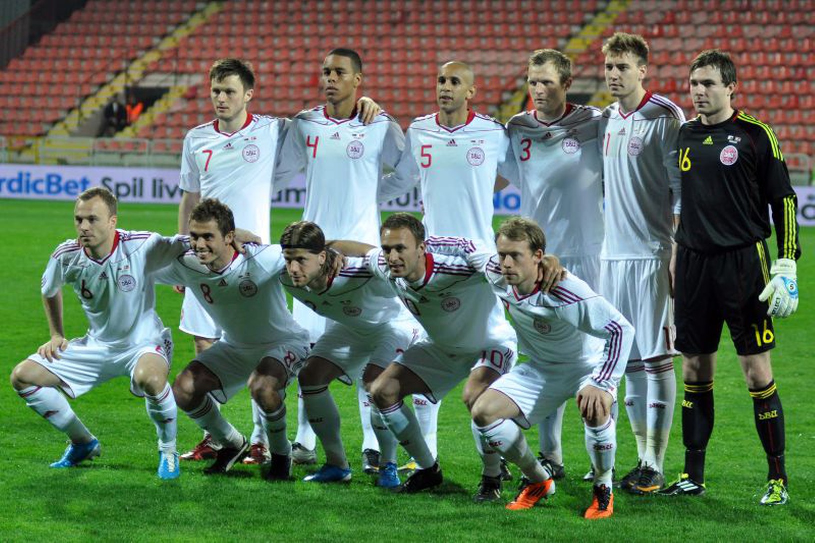 Dánska zostava pred zápasom