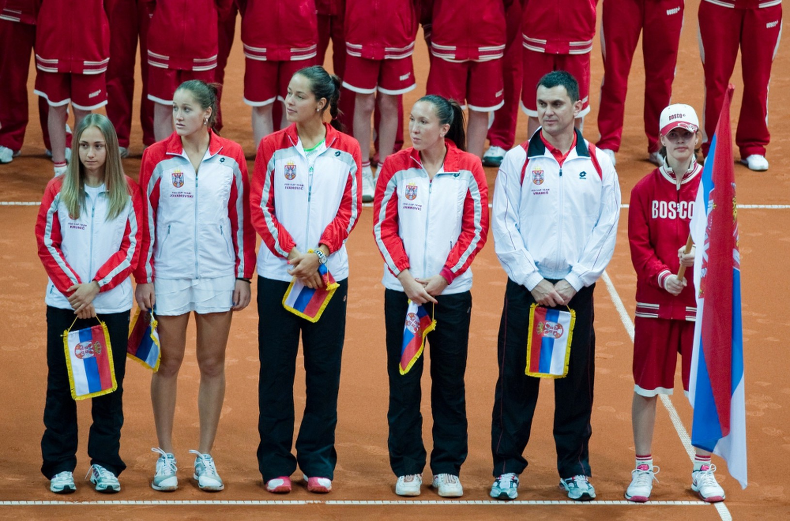 Nástup srbského tímu pred