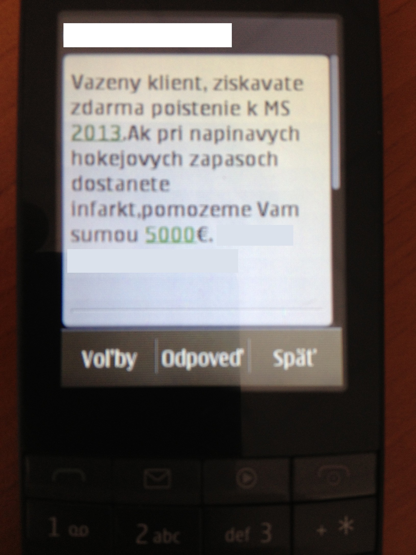 SMS správa s ponukou