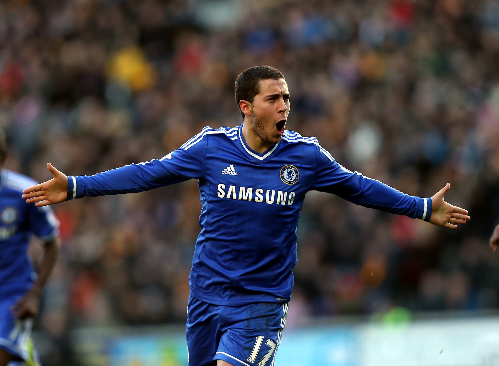 Eden Hazard oslavuje gól
