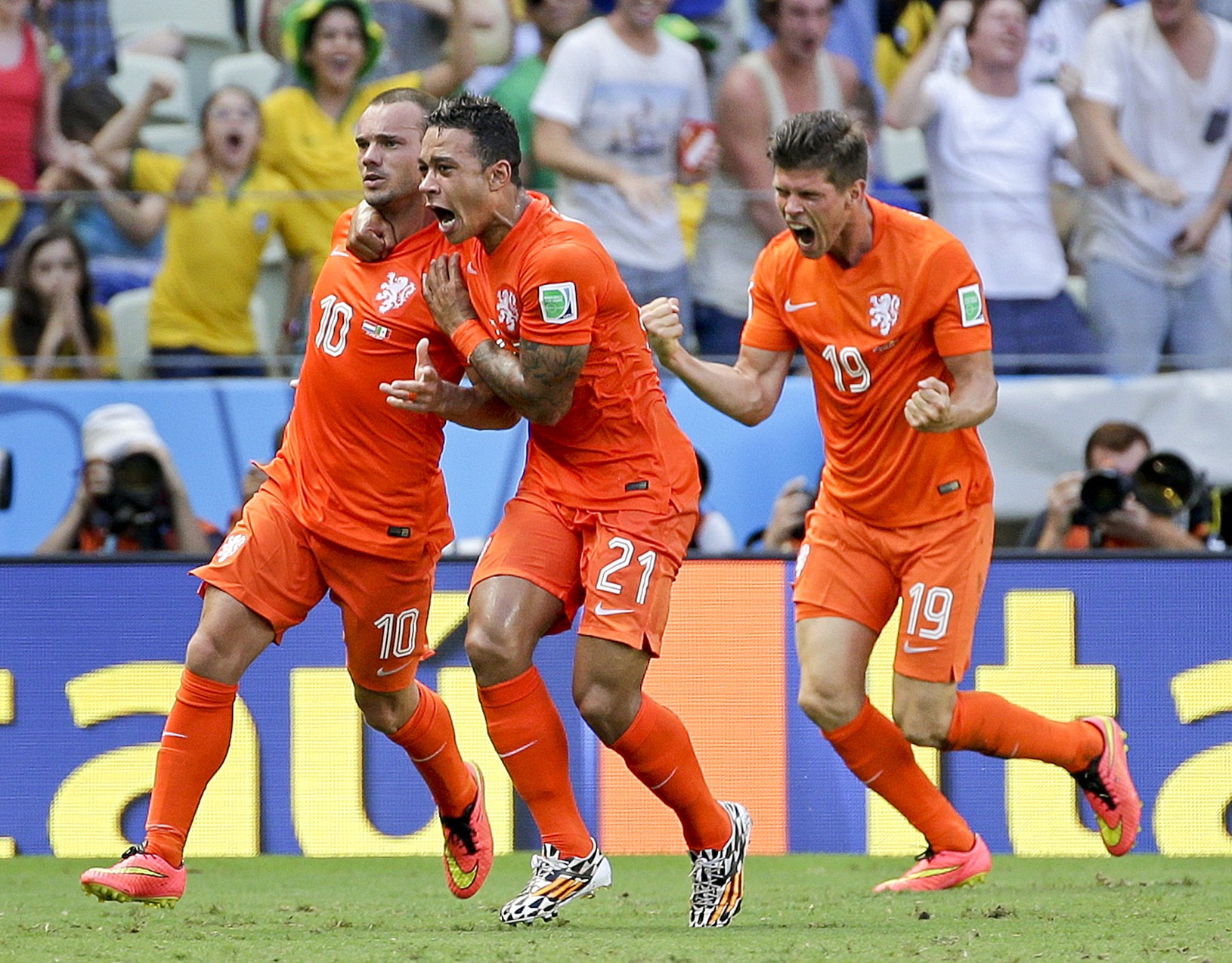 Radosť Holanďanov po góle