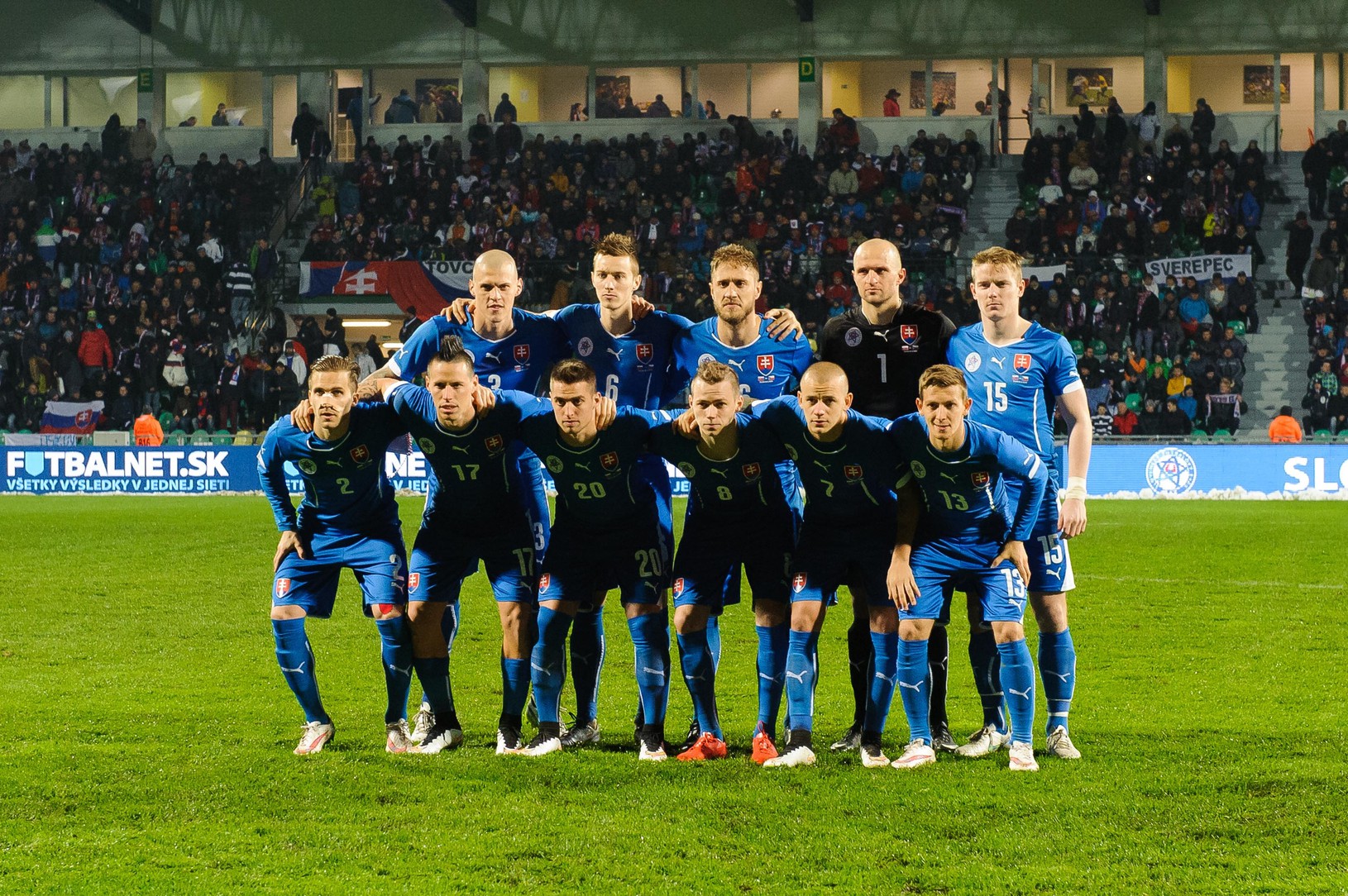 Mužstvo slovenskej reprezentácie pred