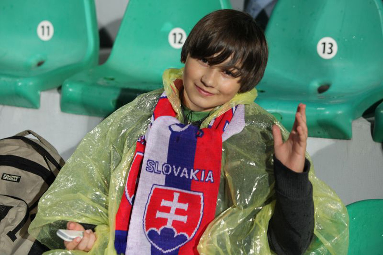Mladý slovenský fanúšik na