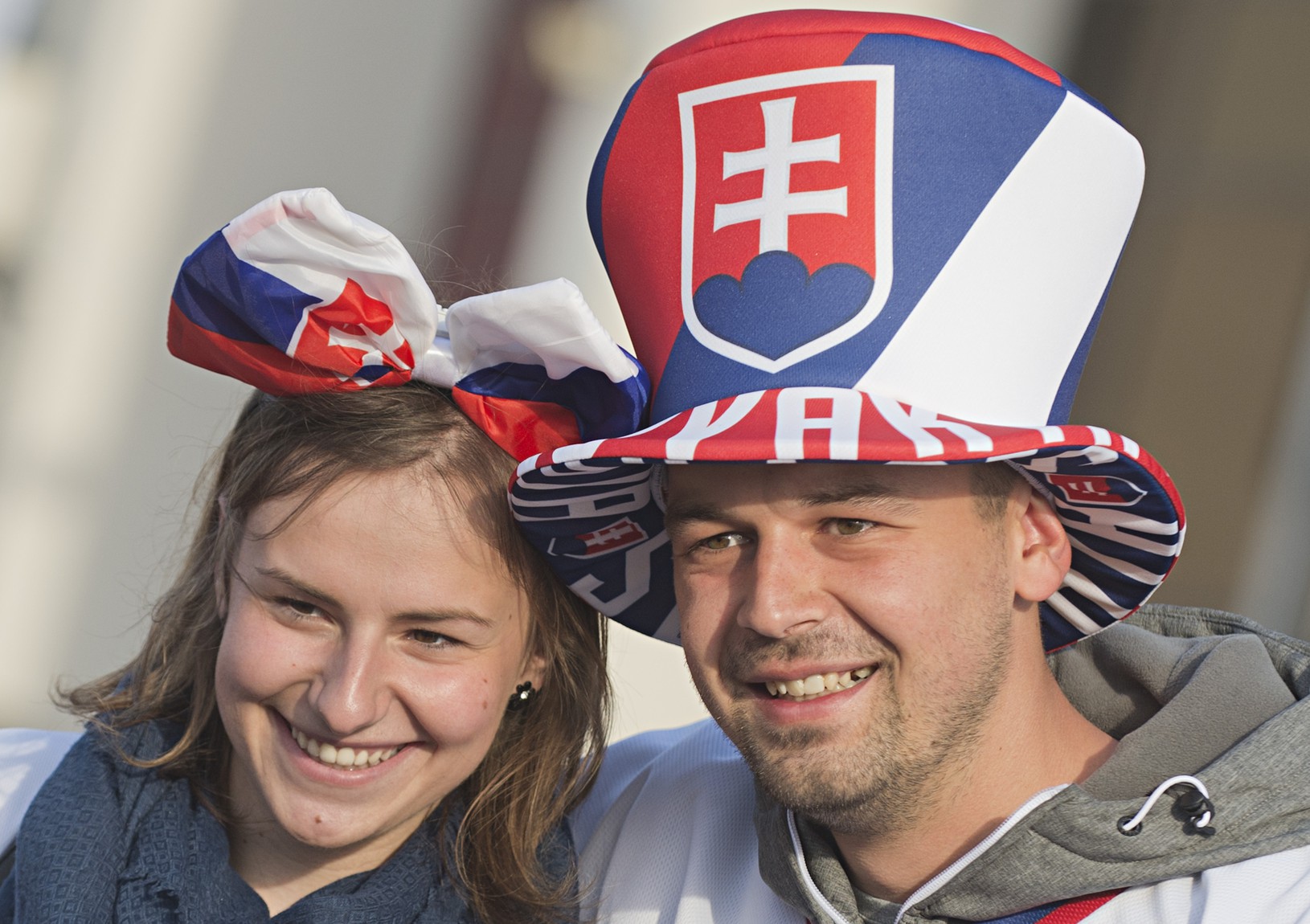 Slovenskí fanúšikovia pred zápasom