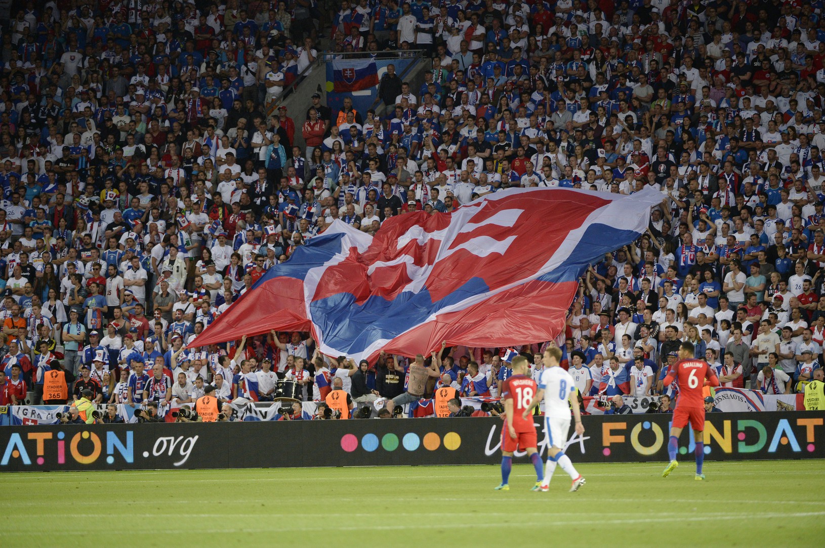 Slovenský fanúšikovia počas zápasu