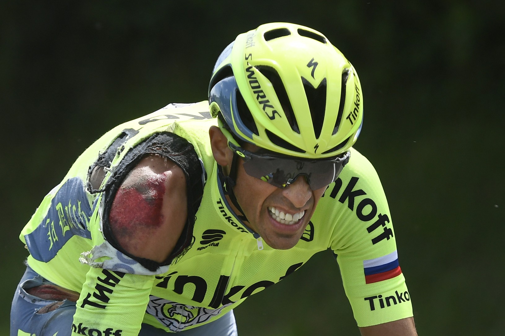 Alberto Contador po páde