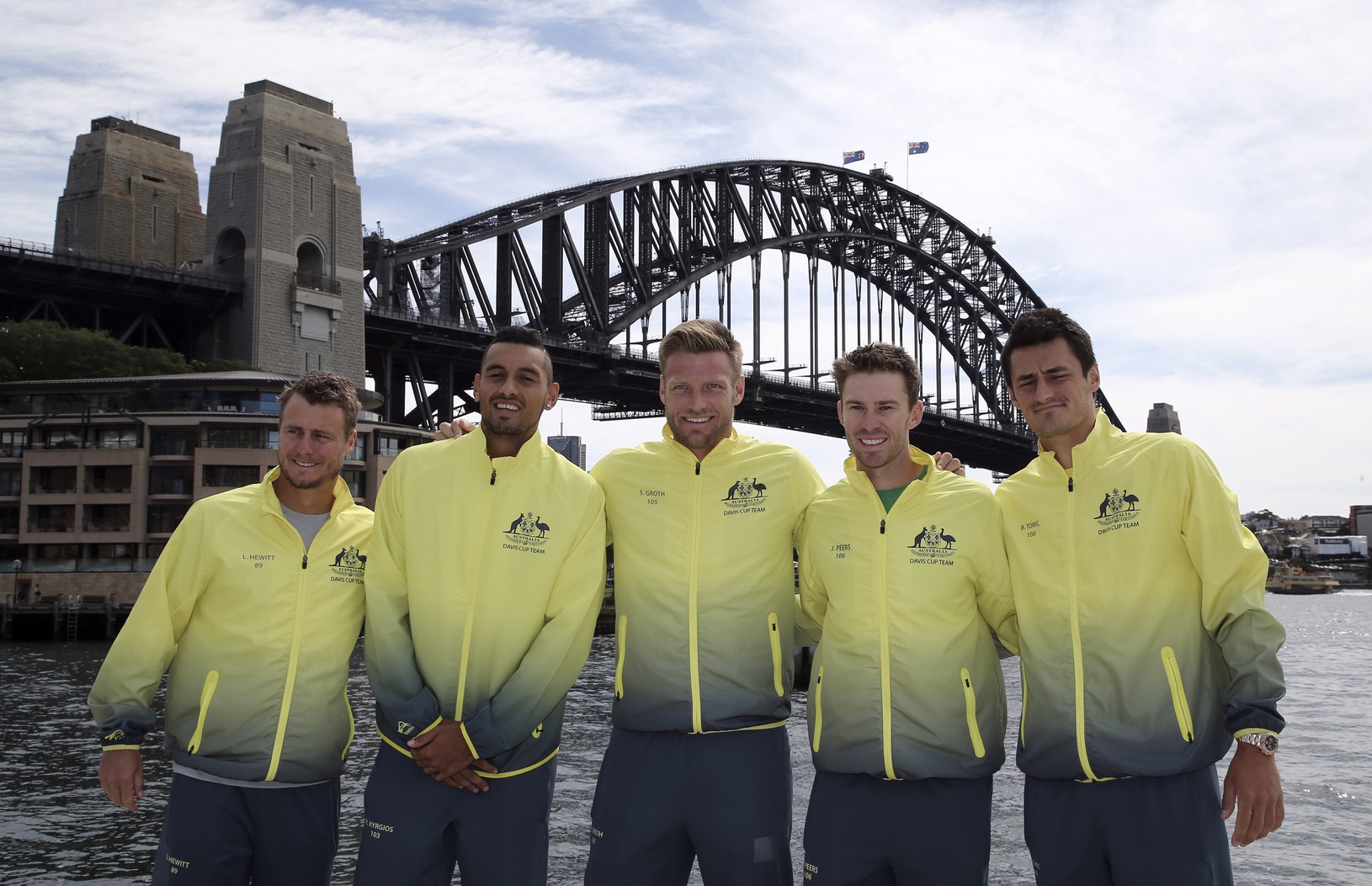 Austrálsky daviscupový tím (zľava):