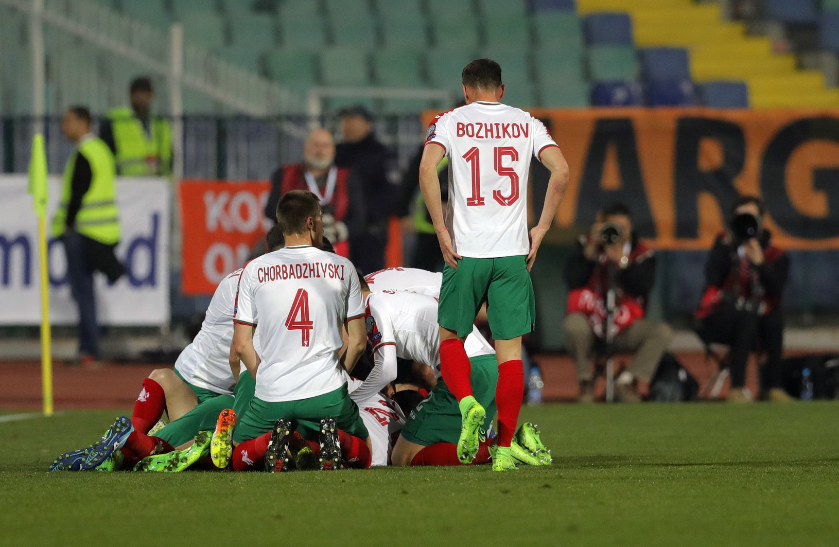 Hráči Bulharska sa tešia