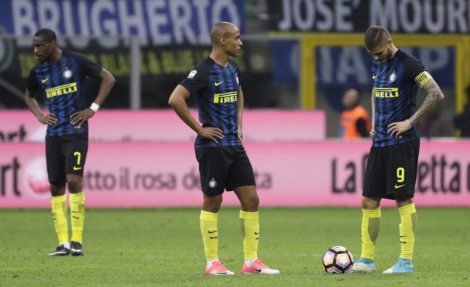Frustrovaní hráči milánskeho Interu