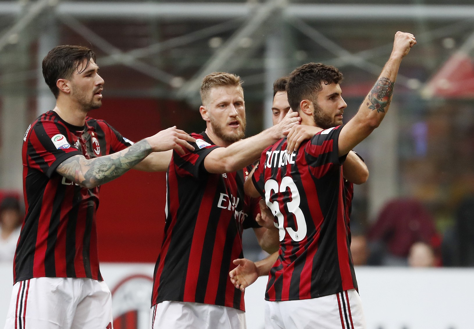 Milánske AC oslavuje gól