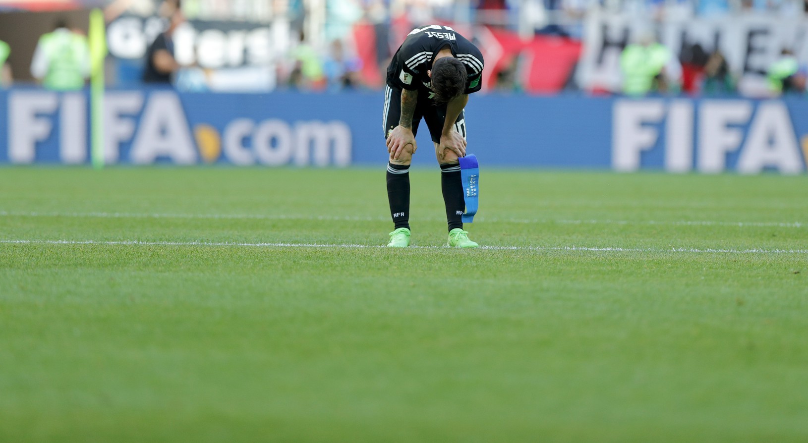 Frustrovaný Lionel Messi 