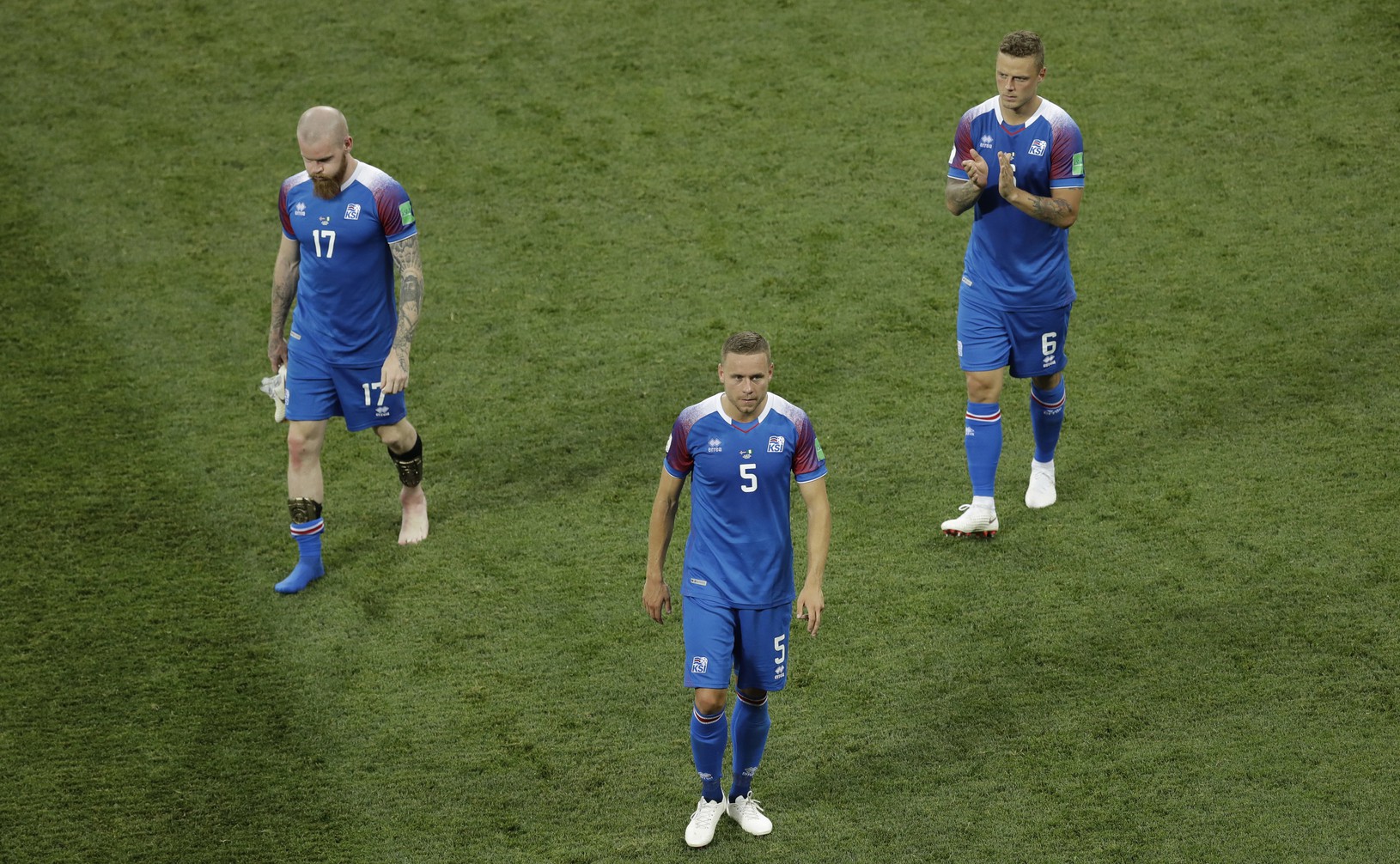Zdrvení hráči Islandu
