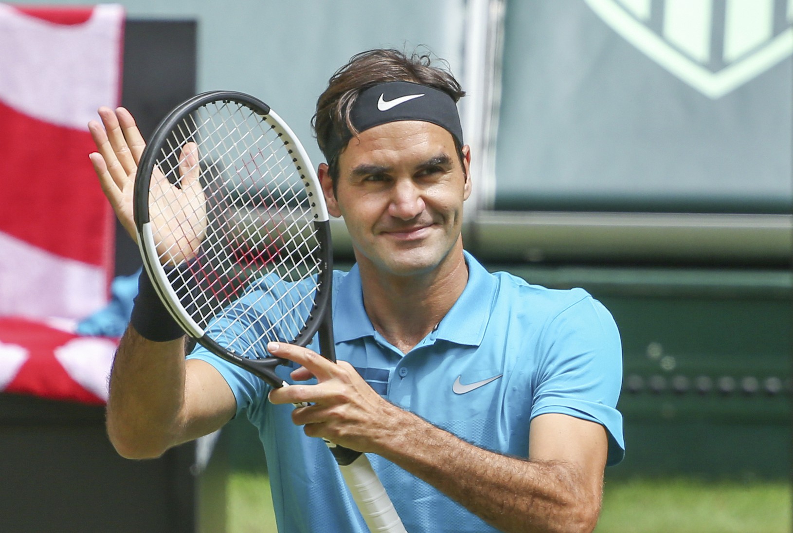 Roger Federer s úsmevom