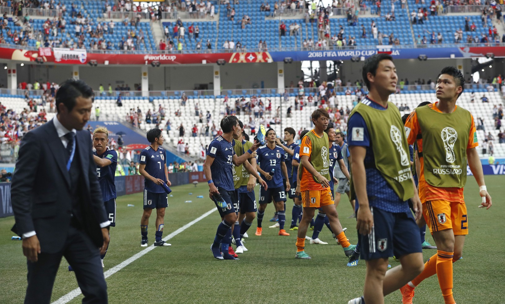 Japonskí futbalisti po zápase