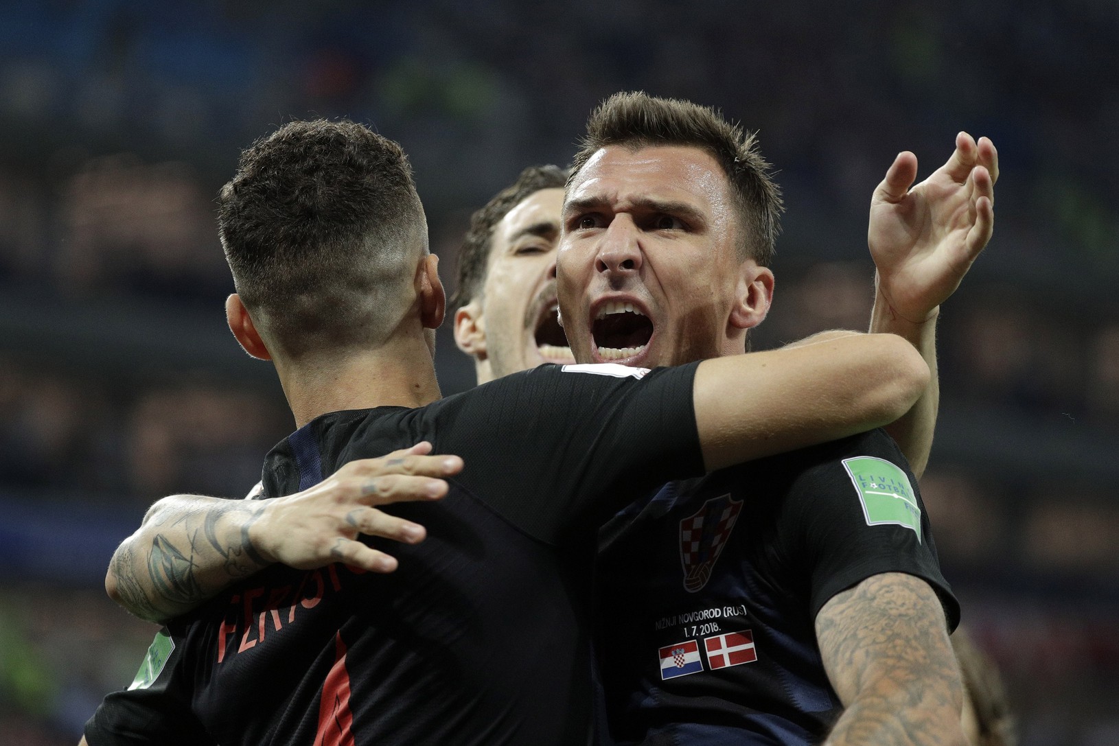 Chorvátski reprezentanti oslavujú víťazstvo