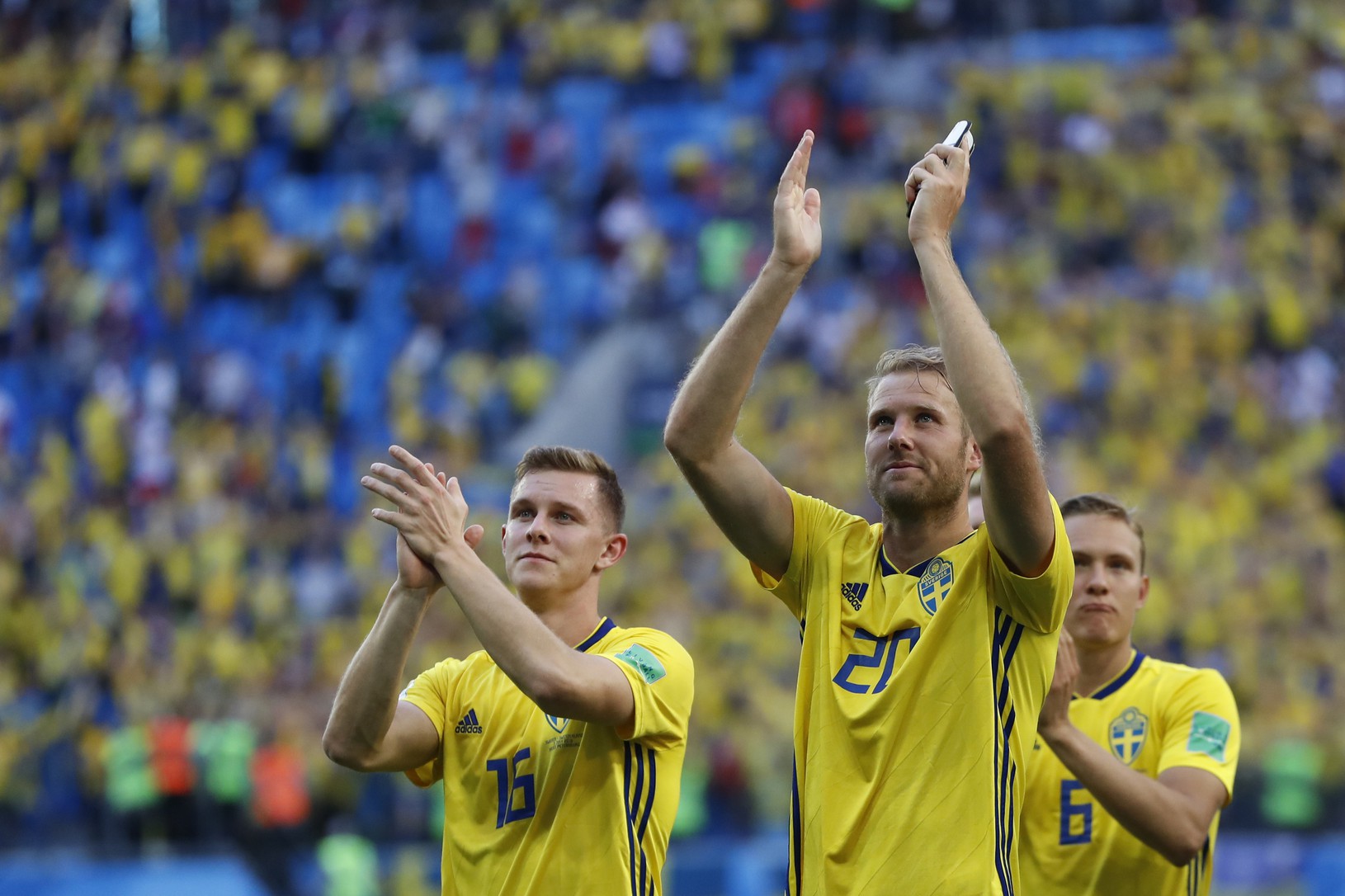 Víťazné oslavy futbalistov Švédska
