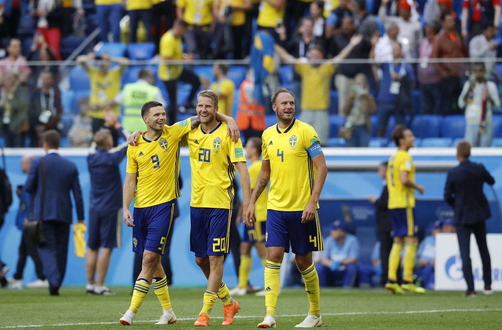 Víťazné oslavy futbalistov Švédska