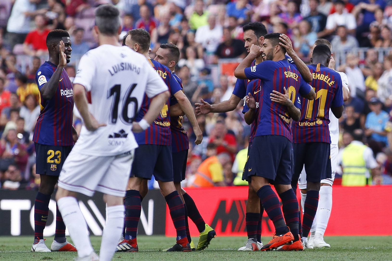 Radosť hráčov Barcelony