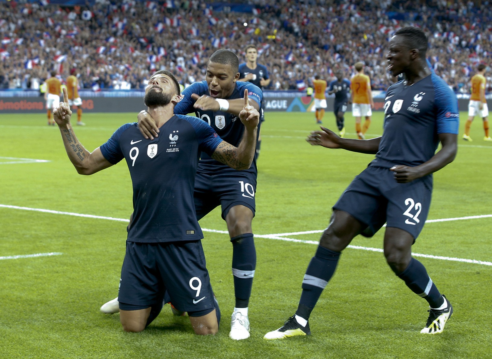 Hráči Francúzsko sa raduju