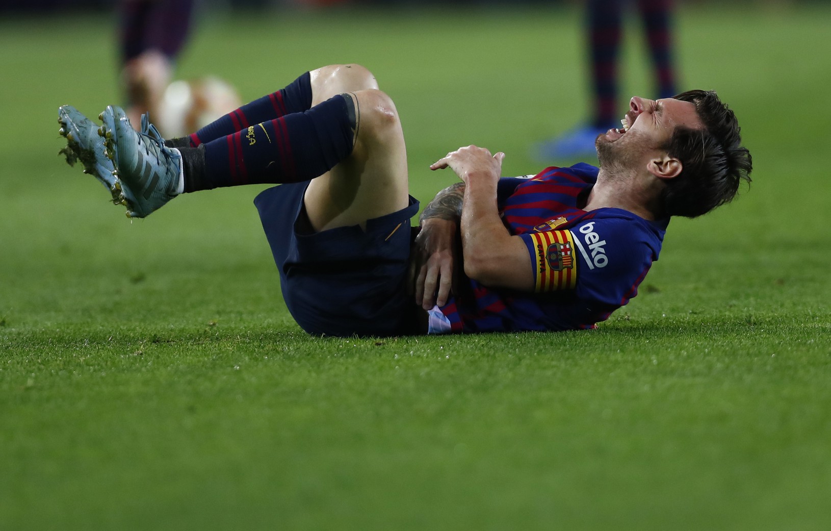 Lionel Messi s bolestivým