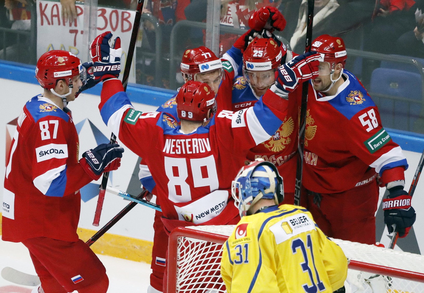 Gólové oslavy ruských hokejistov