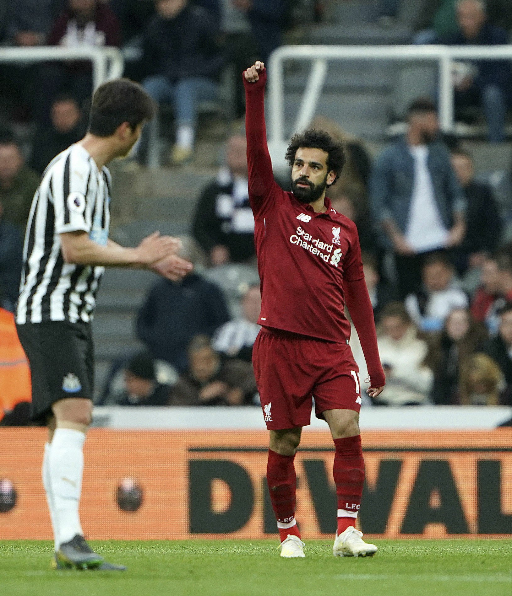 Mohamed Salah oslavuje gól