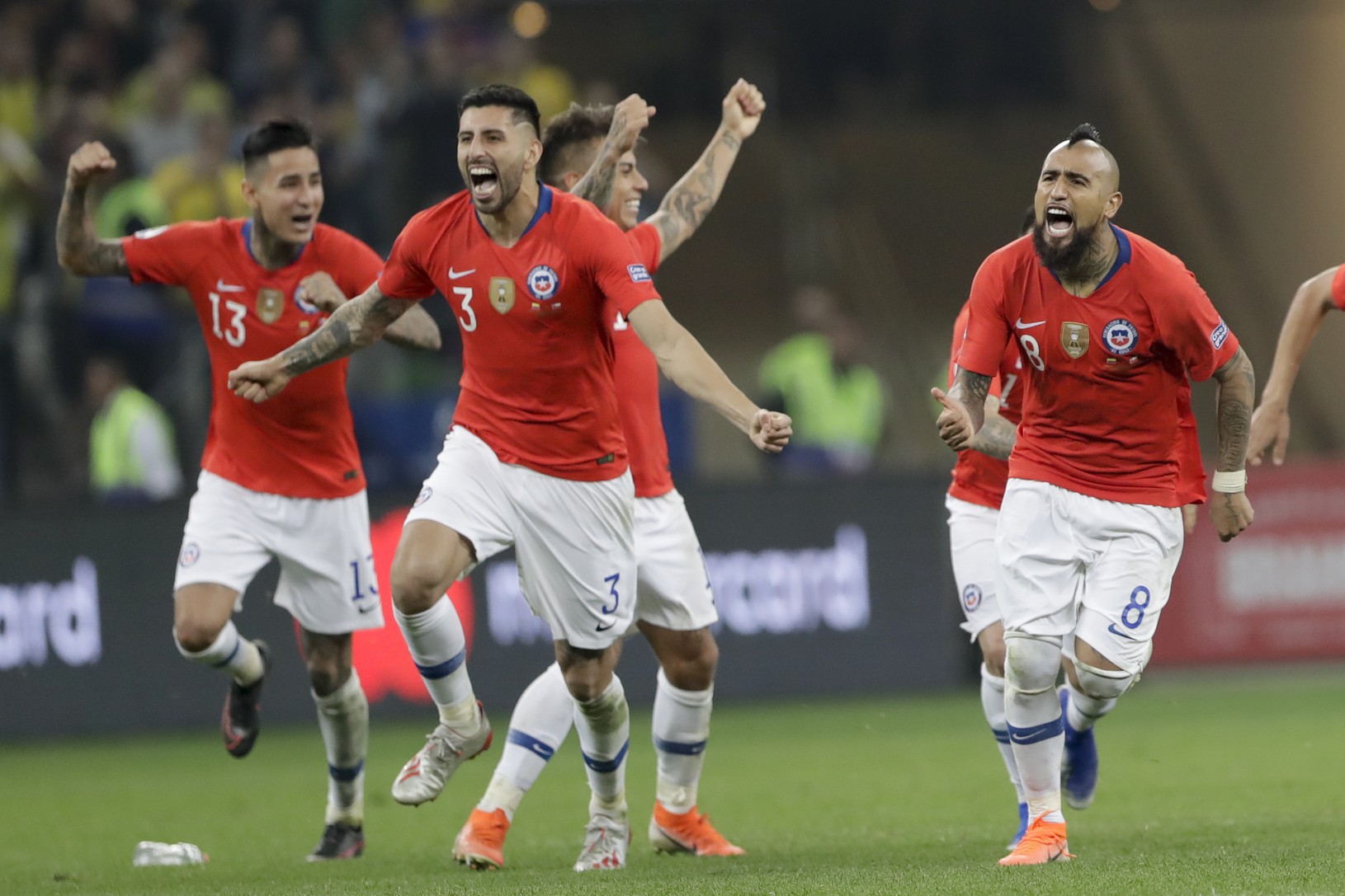 Hráči Čile sa radujú