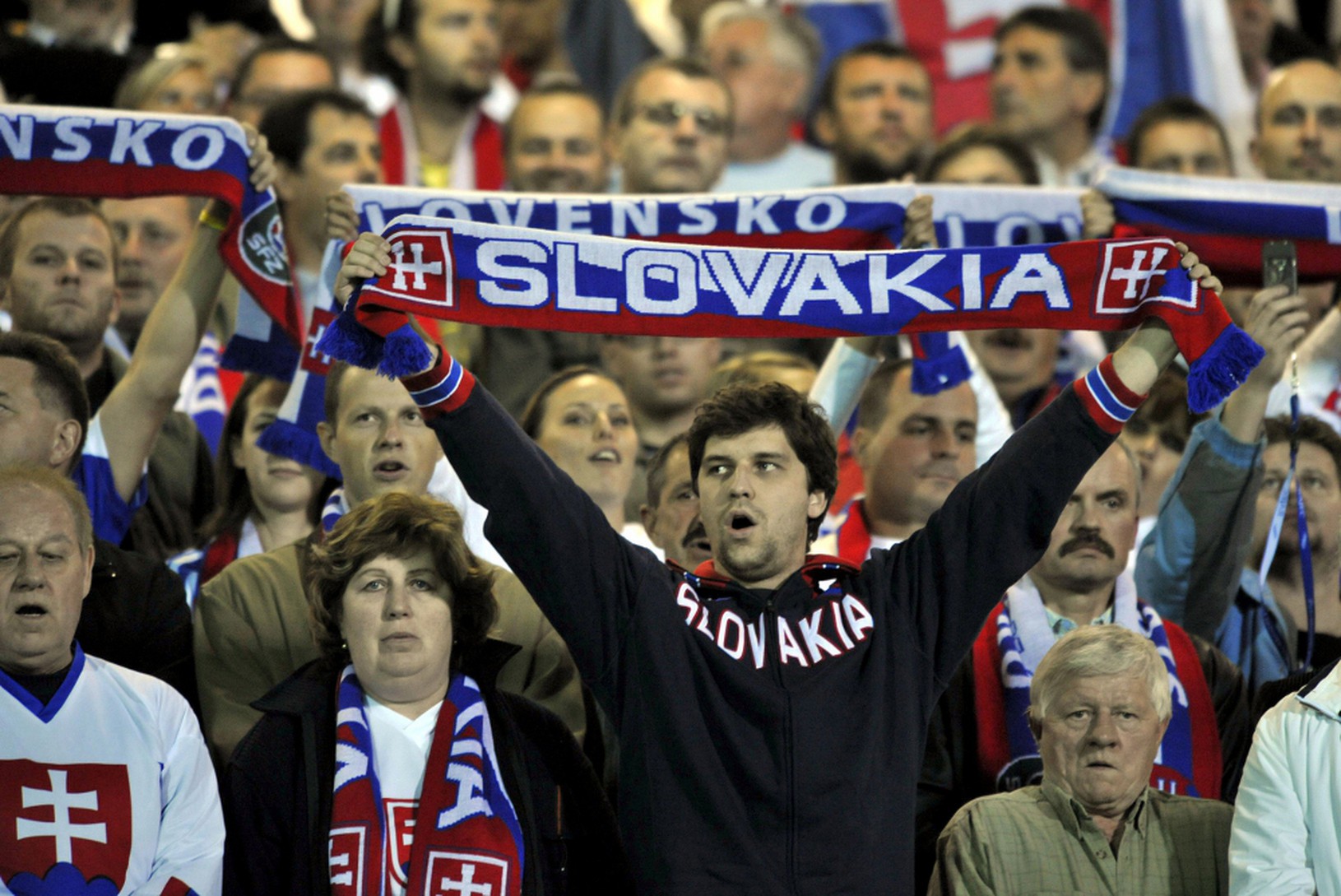 Fanúšik Slovenska počas zápasu