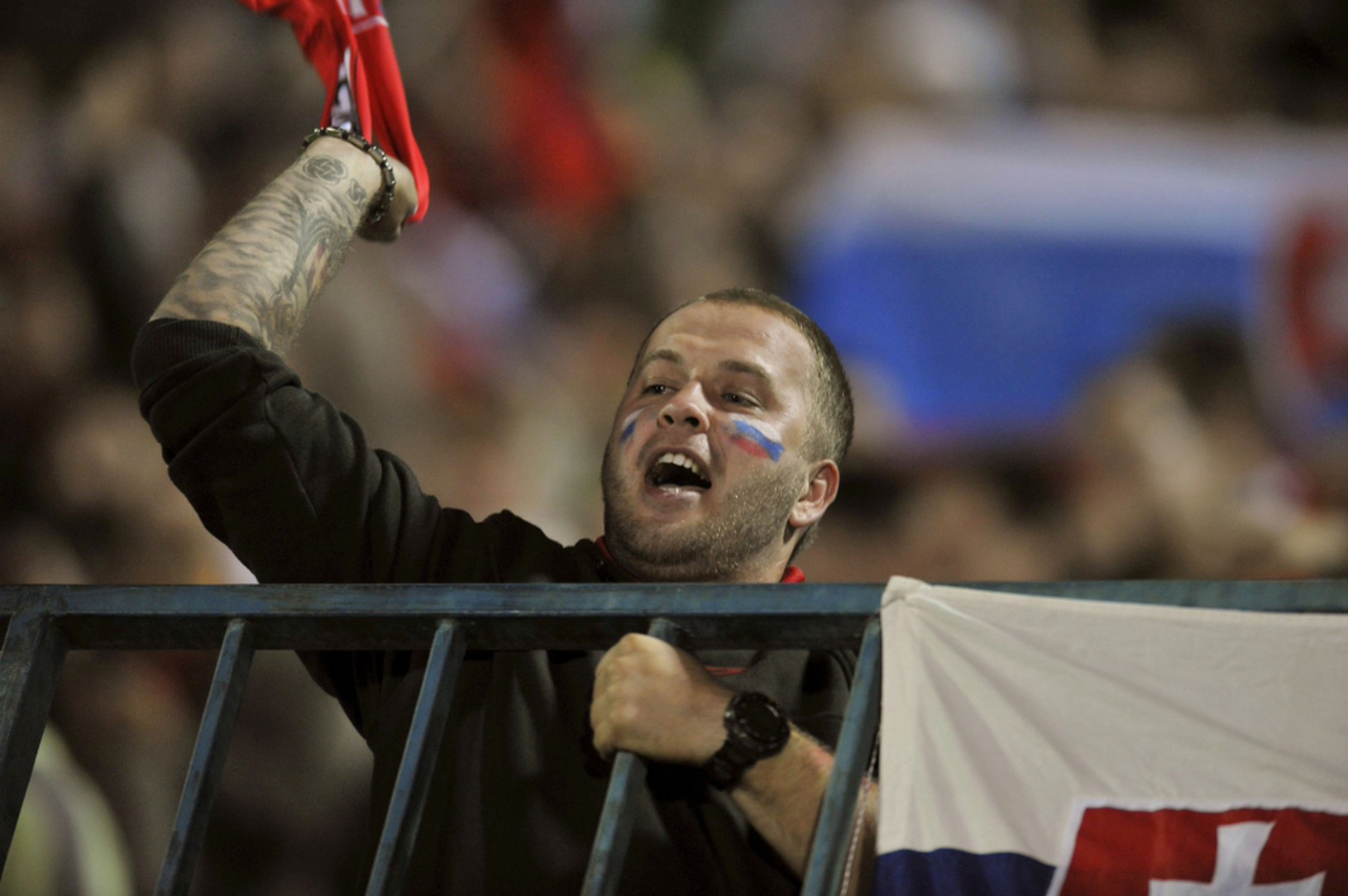 Fanúšik Slovenska počas zápasu