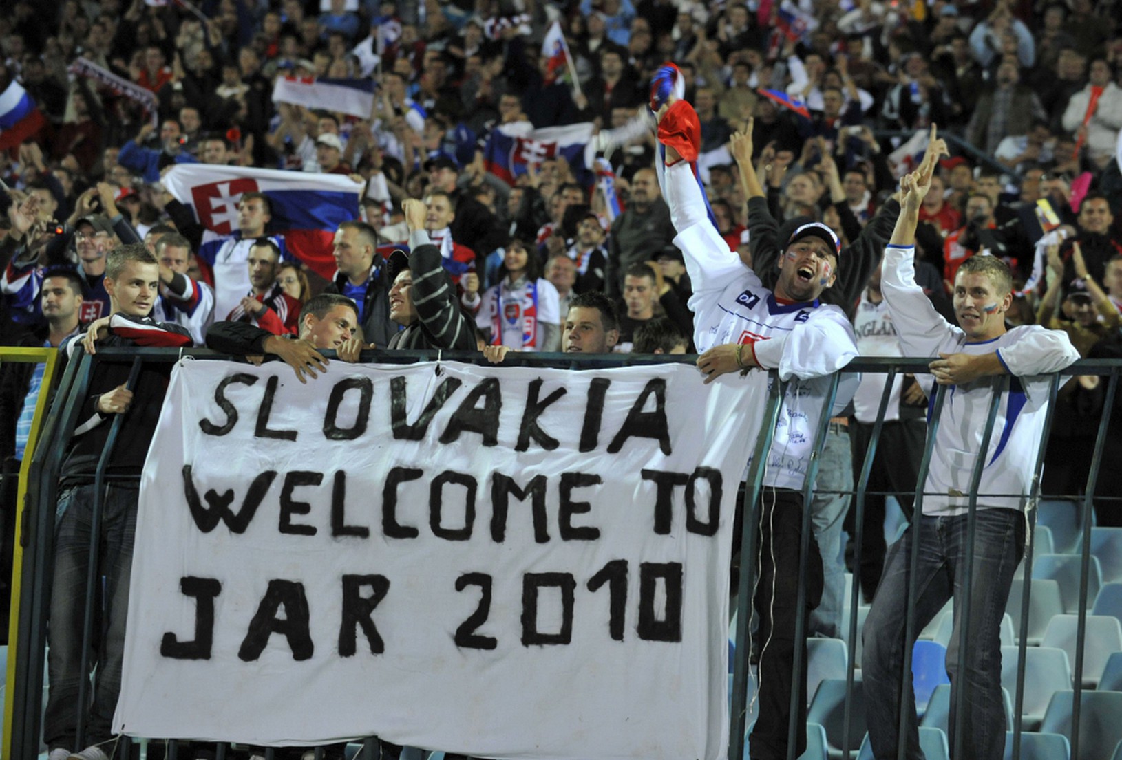 Fanúšikovia na zápase Slovenska