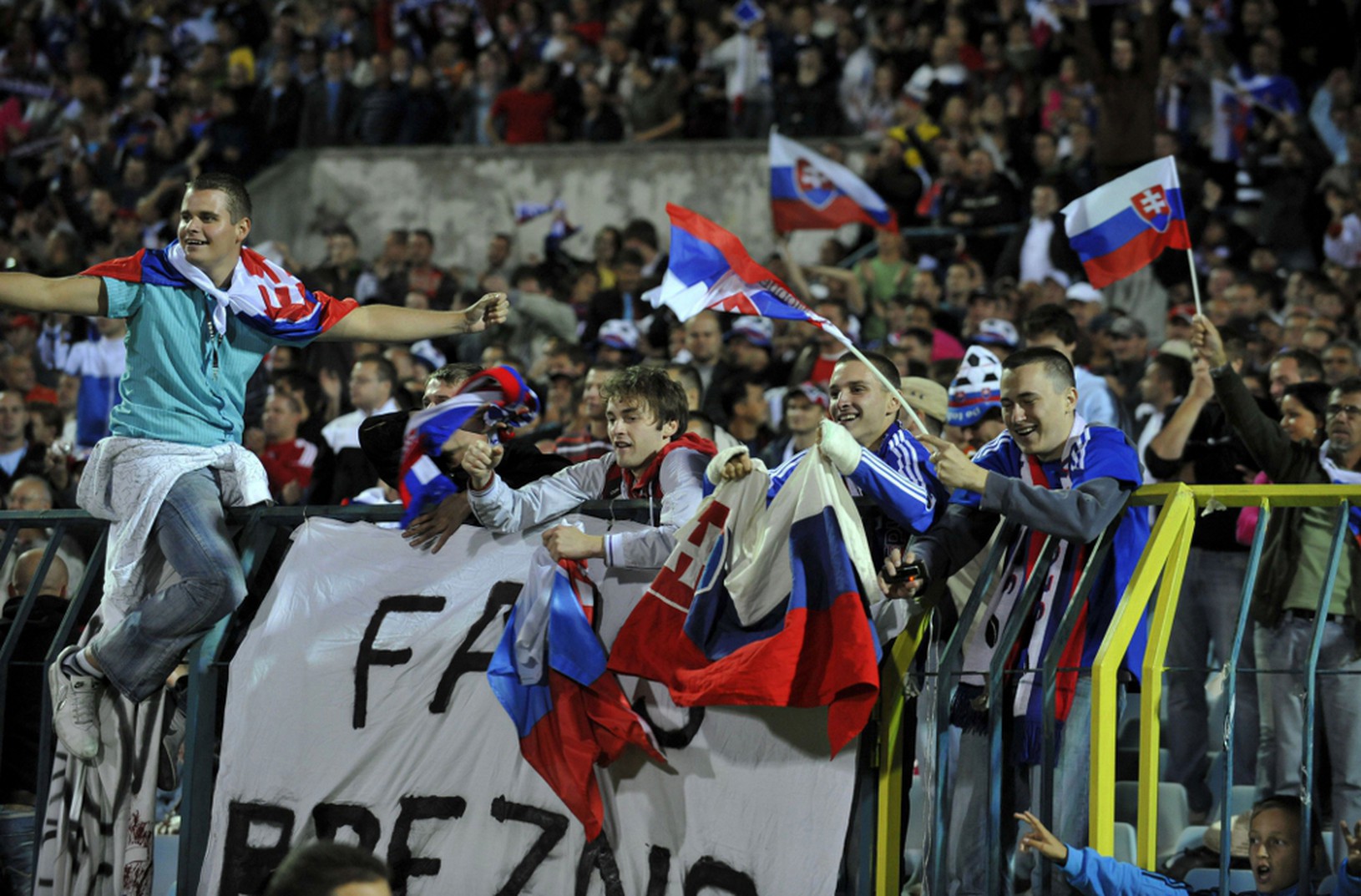 Fanúšik Slovenska počas zápasu