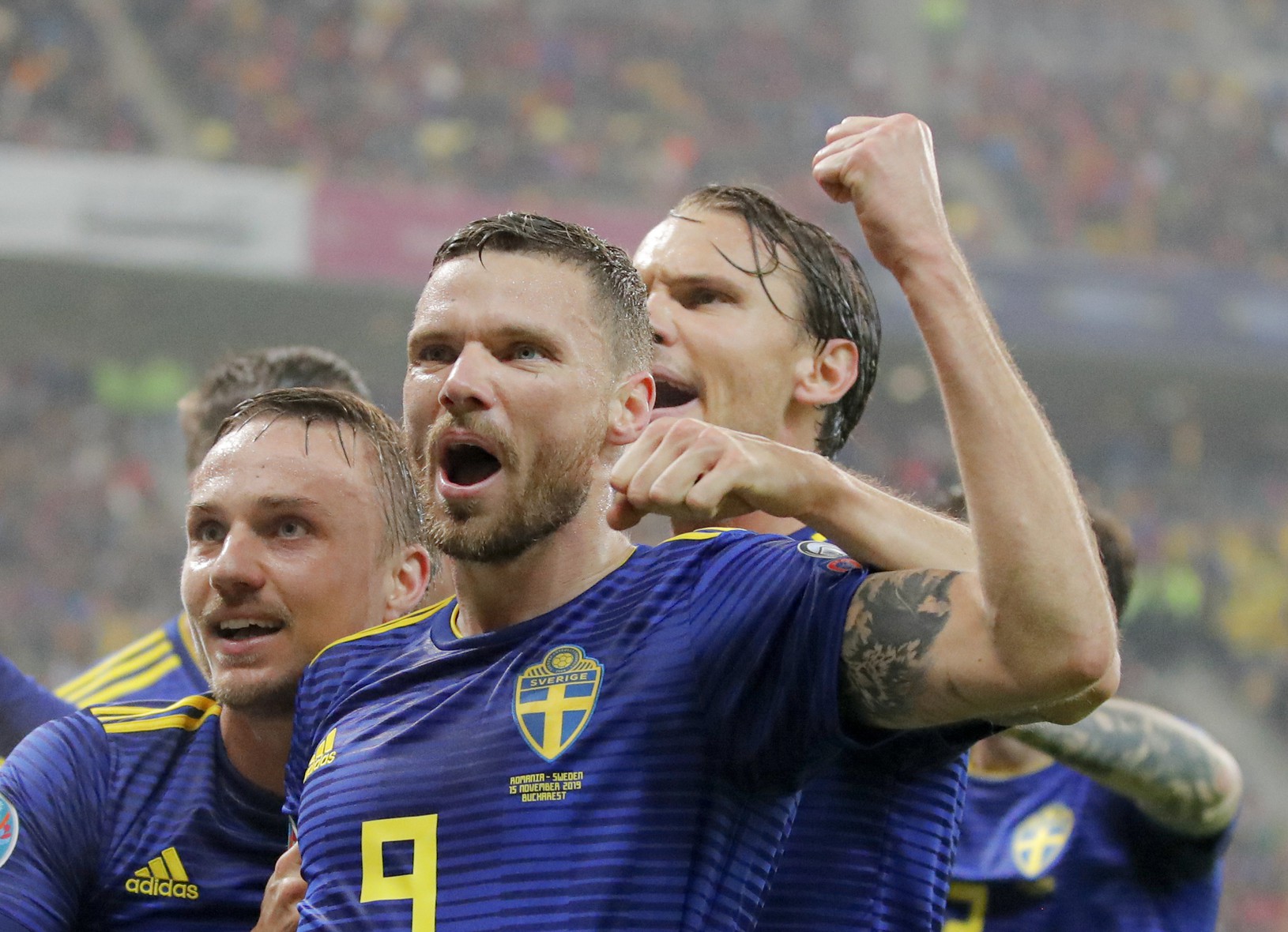 Švédi oslavujú gól do