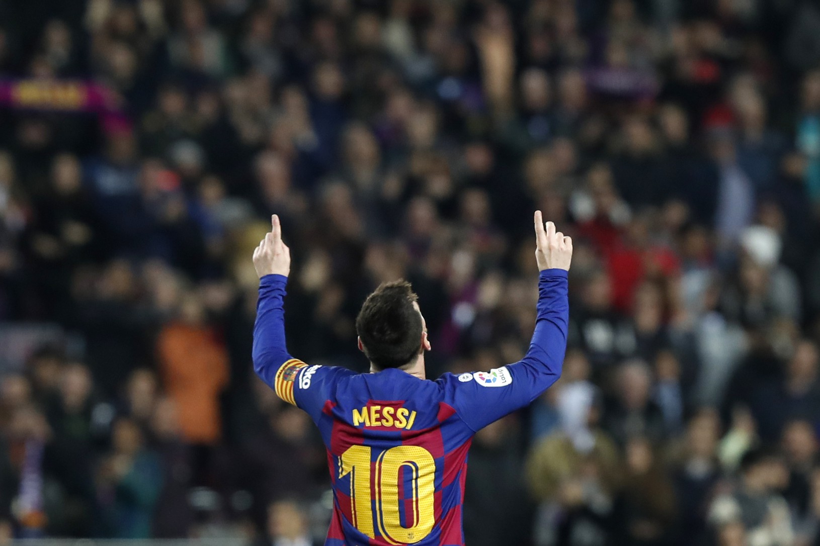 Lionel Messi oslavuje hetrik
