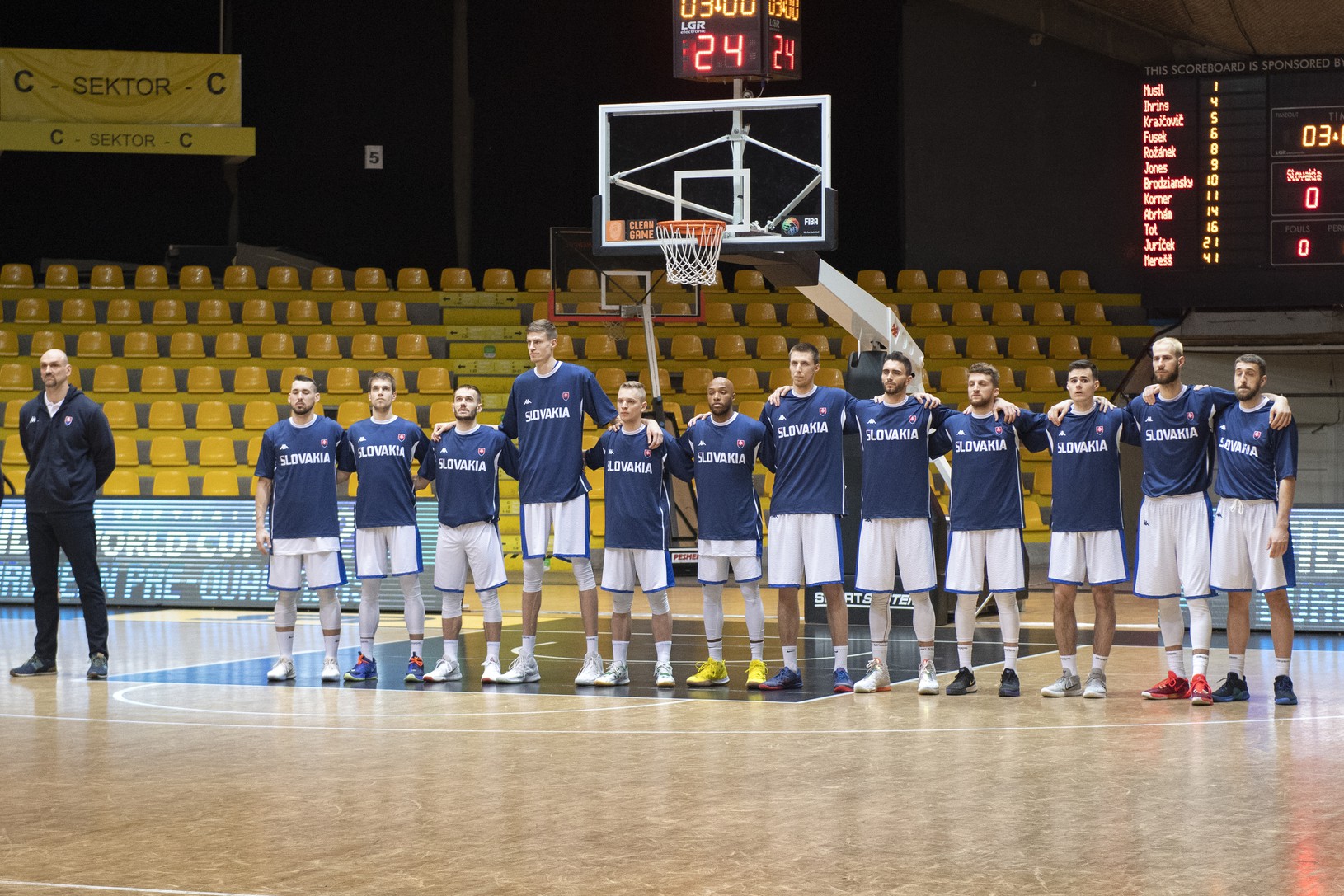 Slovenský basketbalový tím počas