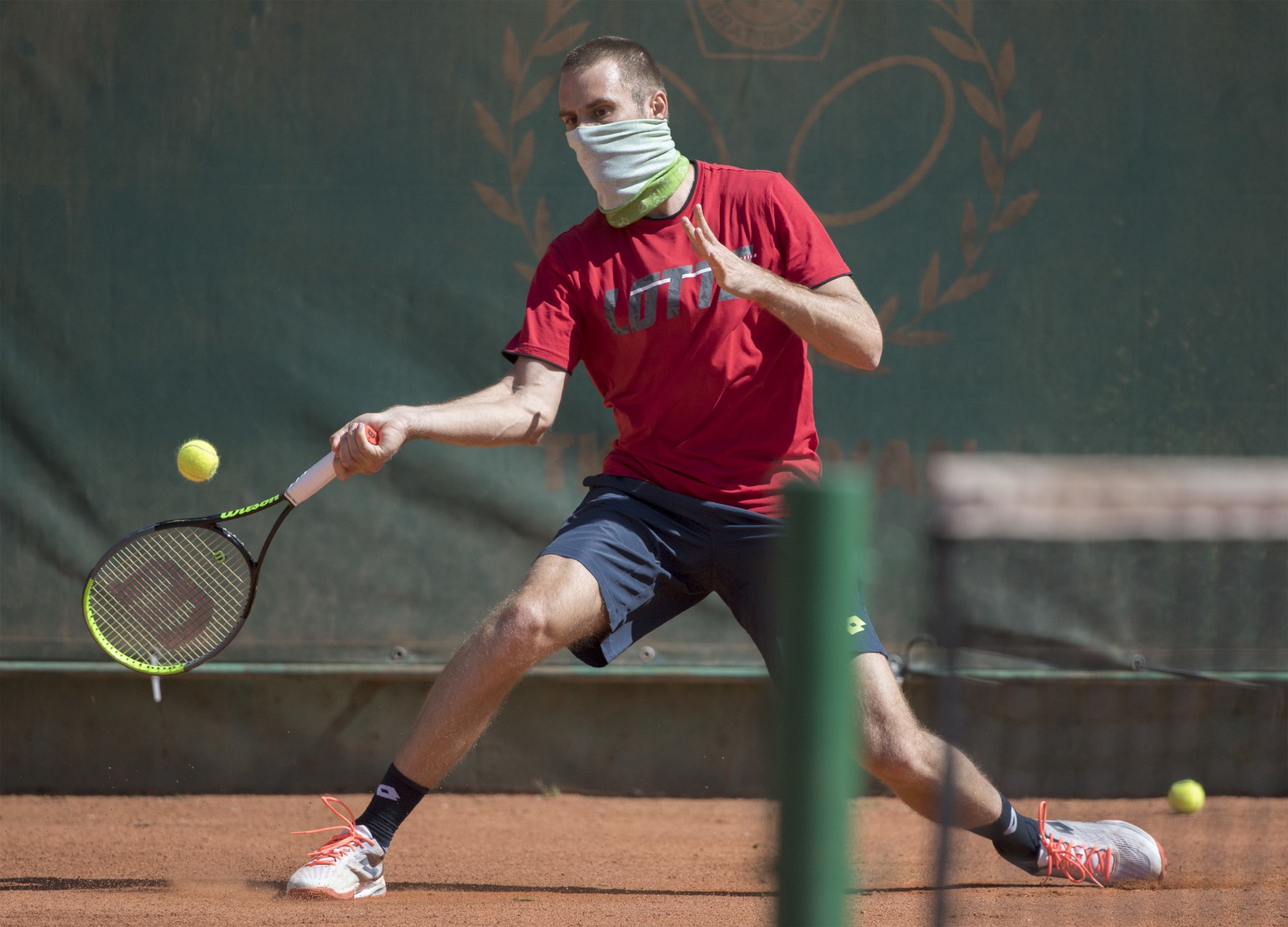 Tréning tenistu Norberta Gombosa