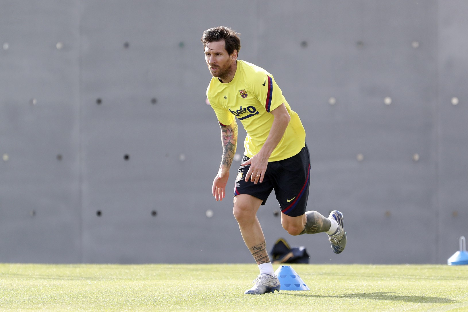 Lionel Messi počas tréningu
