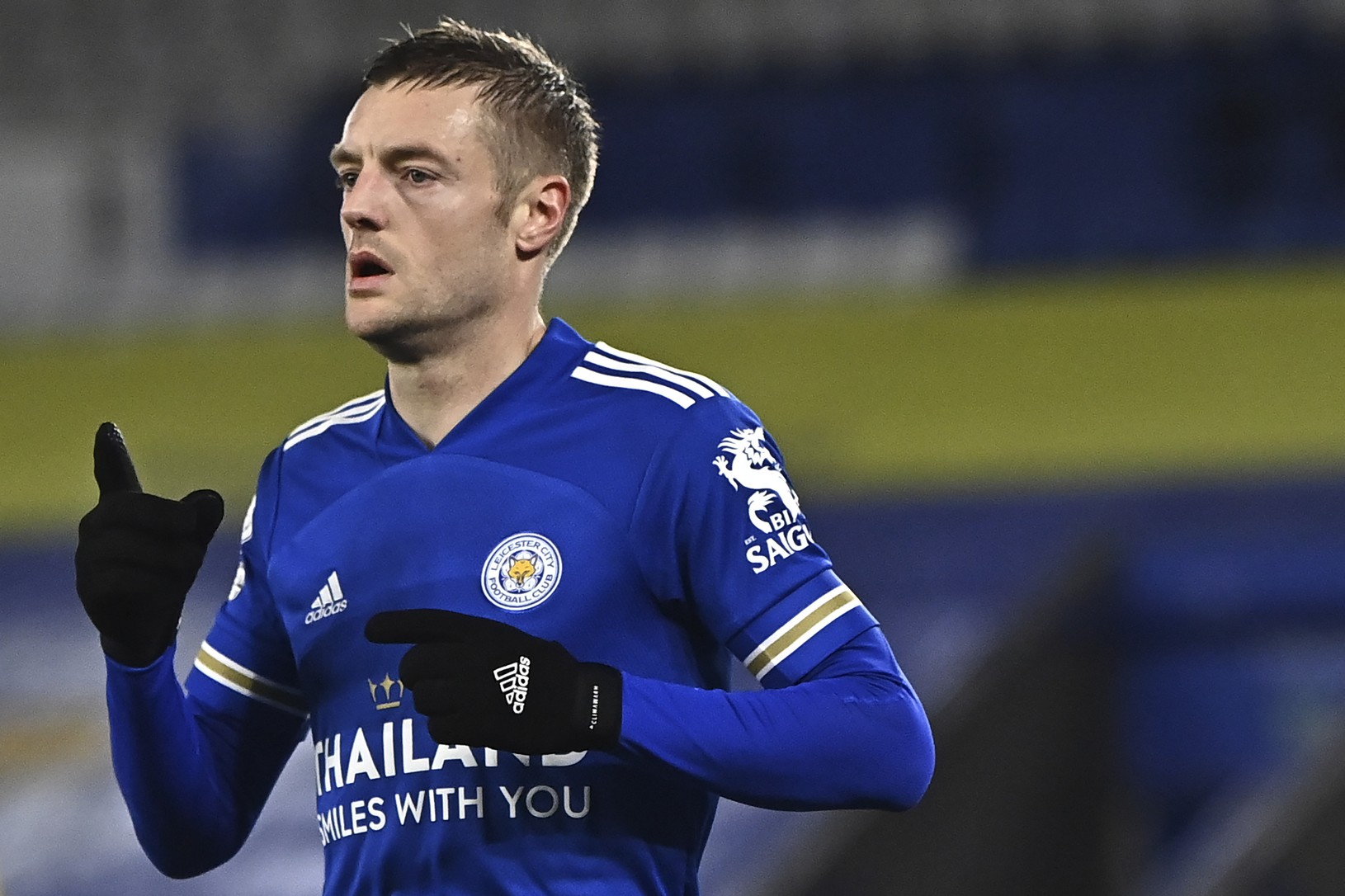 Jamie Vardy oslavuje gól