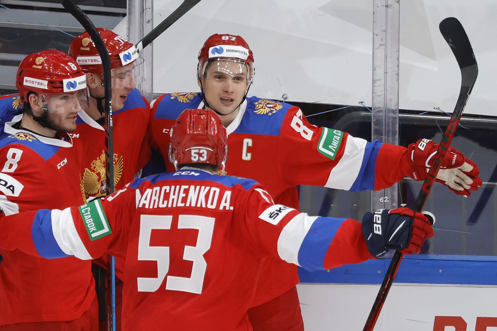 Radosť hokejistov Ruska