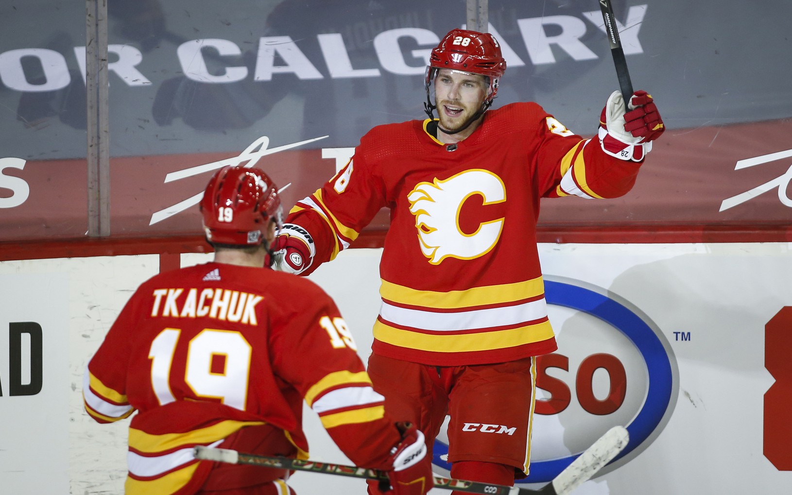 Radosť hráčov Calgary Flames