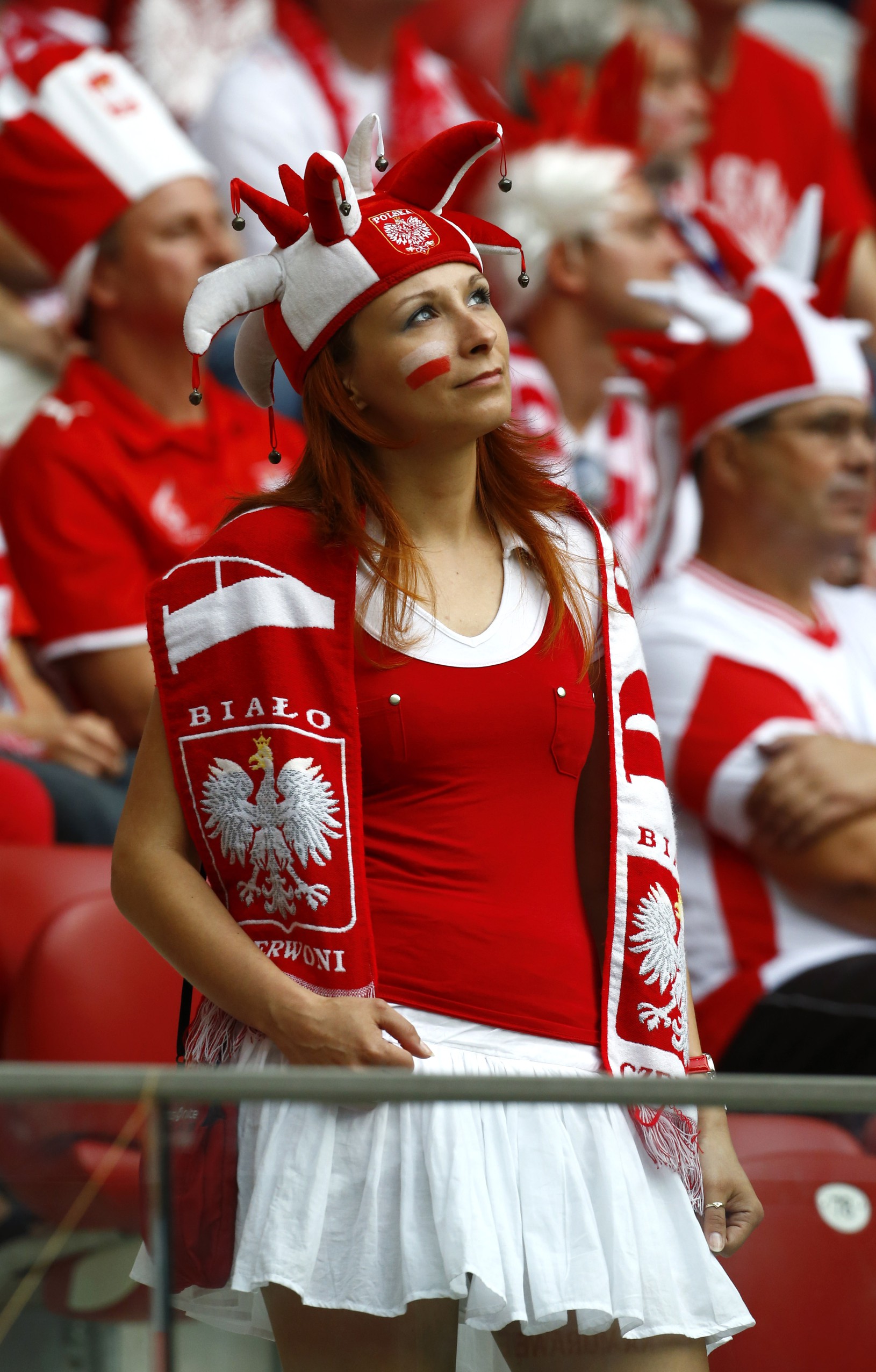 Poľská fanúšička pred zápasom