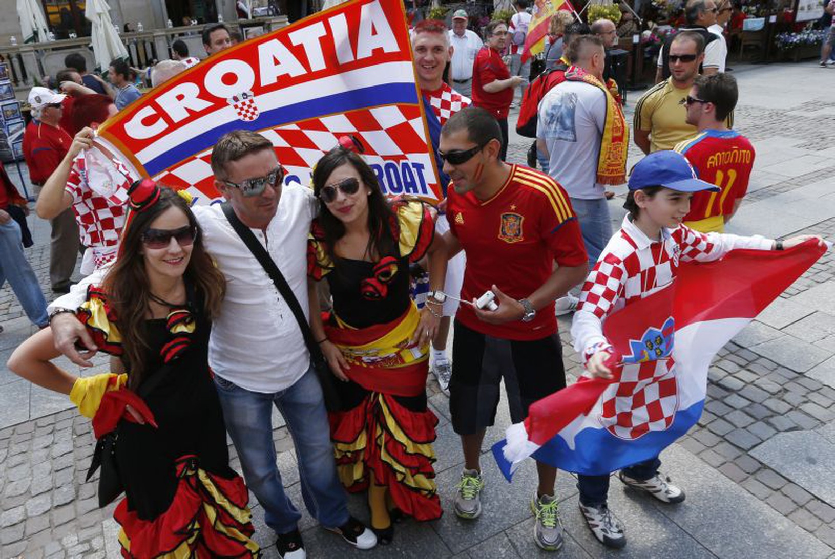 Fanúšikovia Chorvátska a Španielska