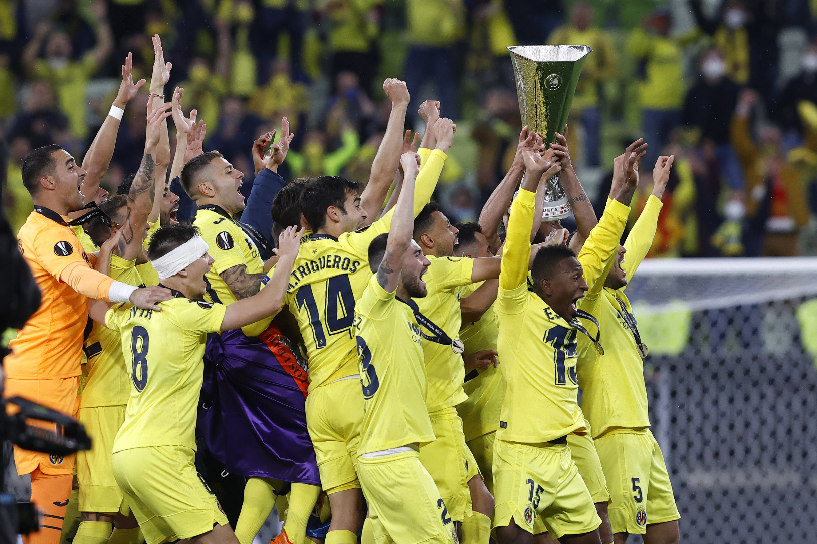 Oslavy hráčov Villarrealu po