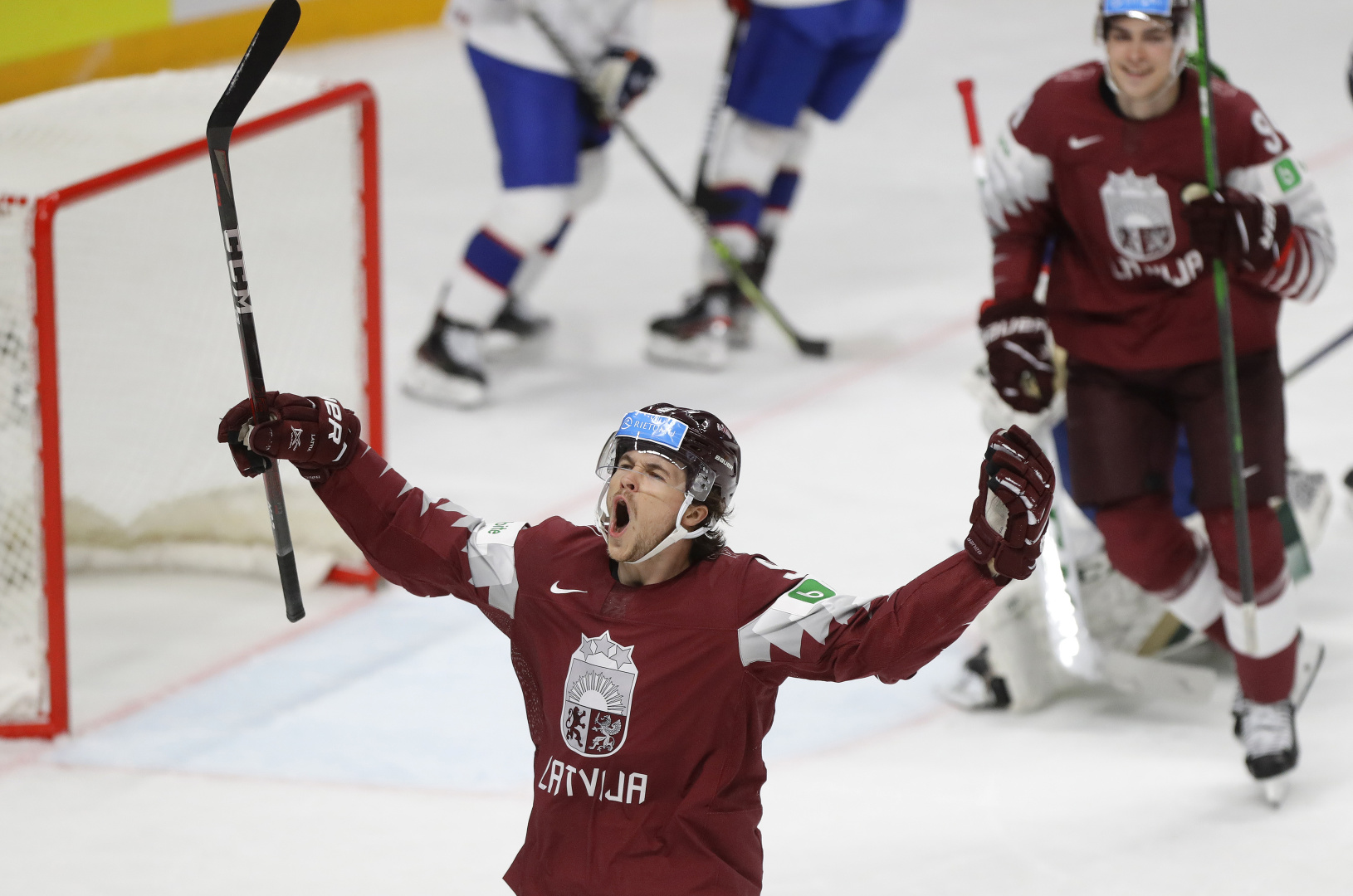 Lotyšskí hokejisti sa tešia