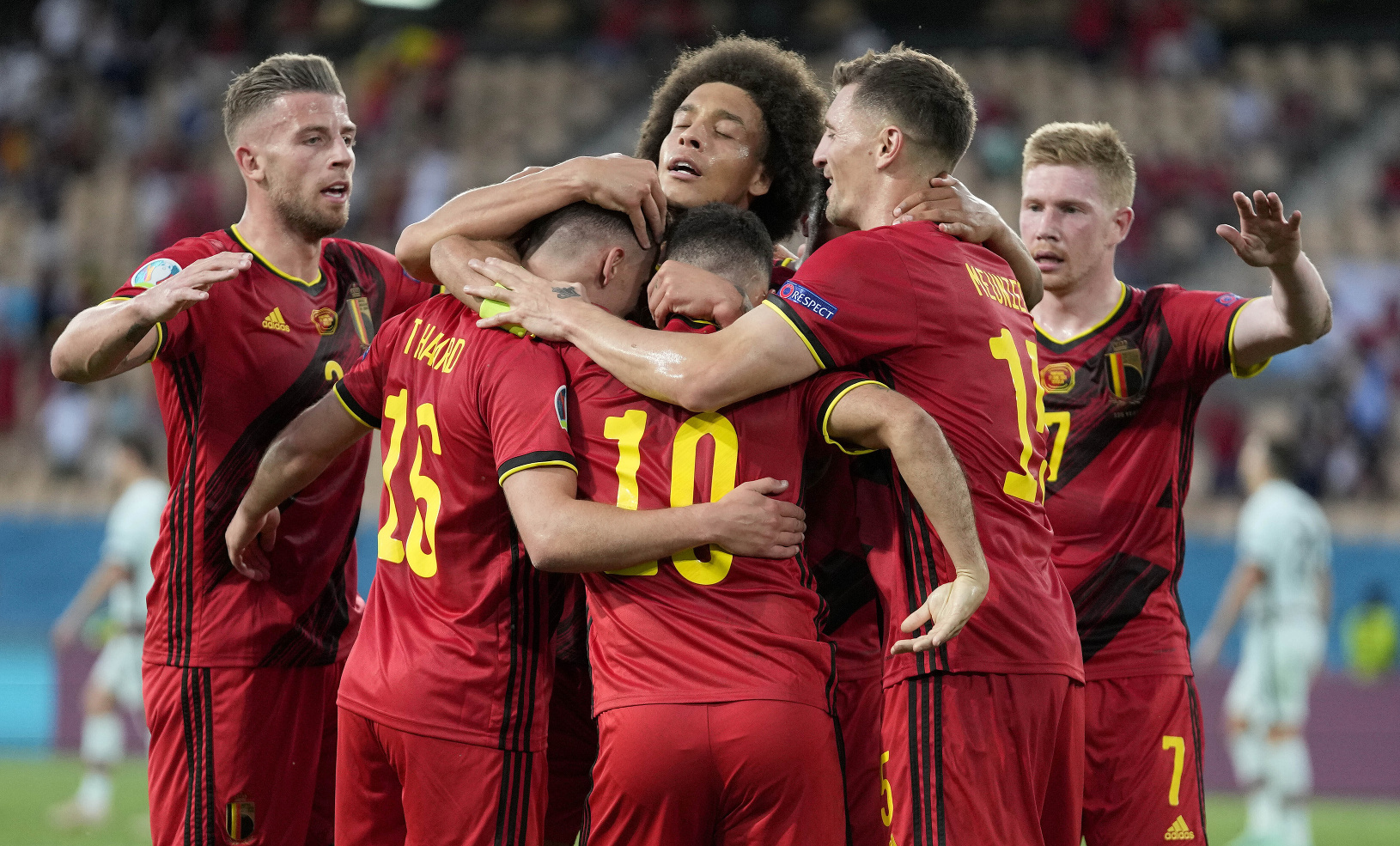 Radosť belgických hráčov po