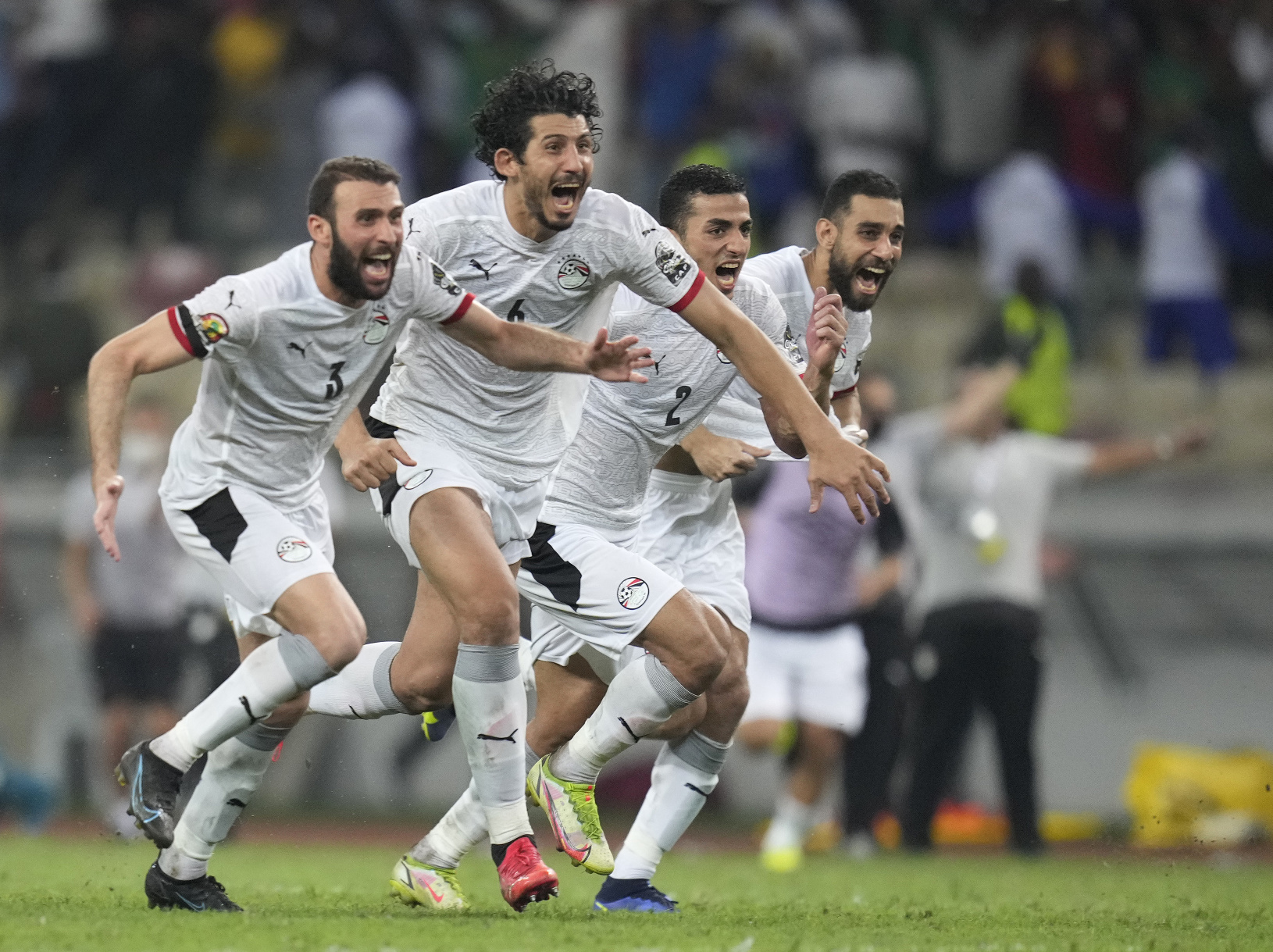 Víťazné oslavy futbalistov Egyptu