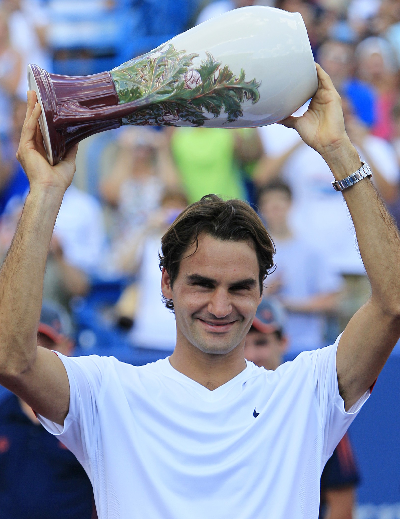 Triumfujúci Roger Federer